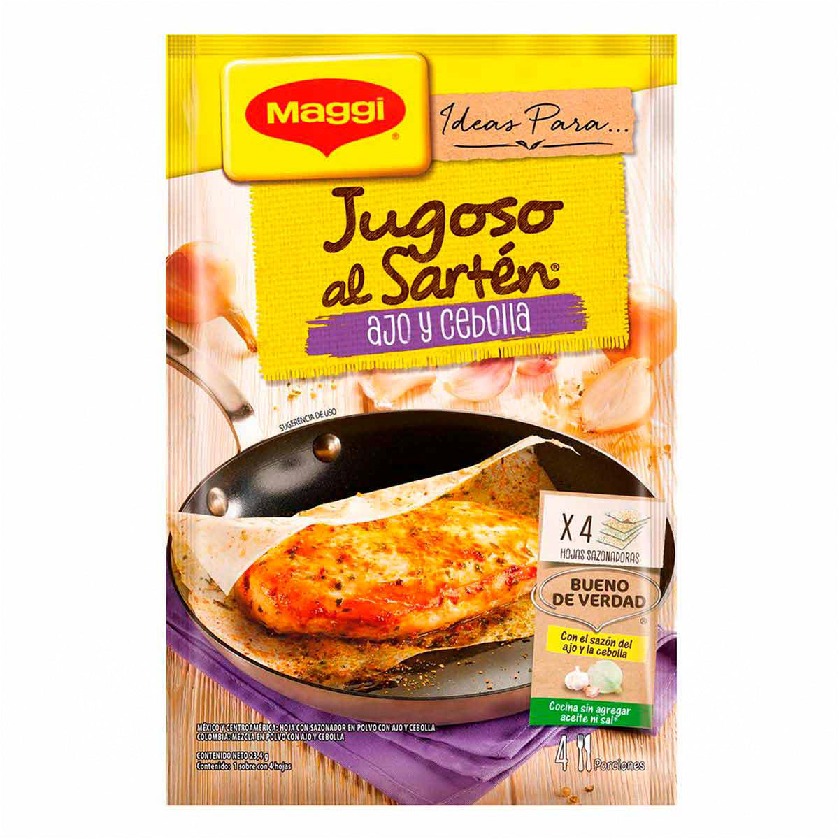 Hoja Sazonadora Maggi Jugoso al Sartén Ajo y Cebolla 23.4g